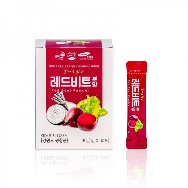 <b>유진팜 레드 비트분말 비트 가루 스틱 X 30개입 </b> [원산지:국산(강원도 평창군)]